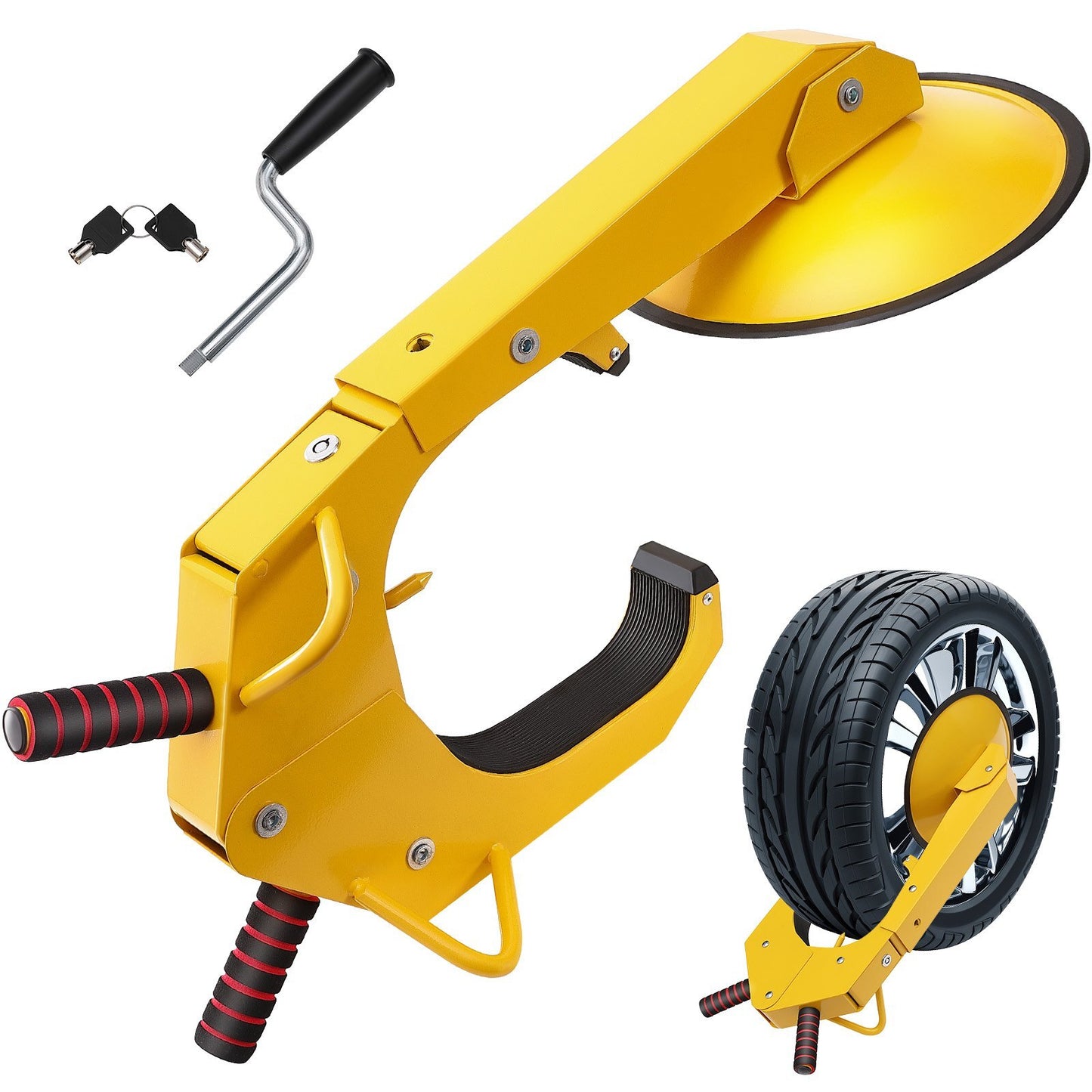 VEVOR Wheel Lock Clamp, 1 Pack Trailer Wheel Lock, Heavy-Duty Anti Theft Tire Lock, Adjustable Tire Boot Lock Tire Claw, Trailer Wheel Locks for RV Trailers, Cars, Trucks, SUVs - Luminous Bear Shop