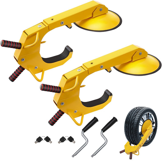 VEVOR Wheel Lock Clamp, 2-Pack Trailer Wheel Lock, Heavy-Duty Anti Theft Tire Lock, Adjustable Tire Boot Lock Tire Claw, Trailer Wheel Locks for RV Trailers, Cars, Trucks, SUVs - Luminous Bear Shop