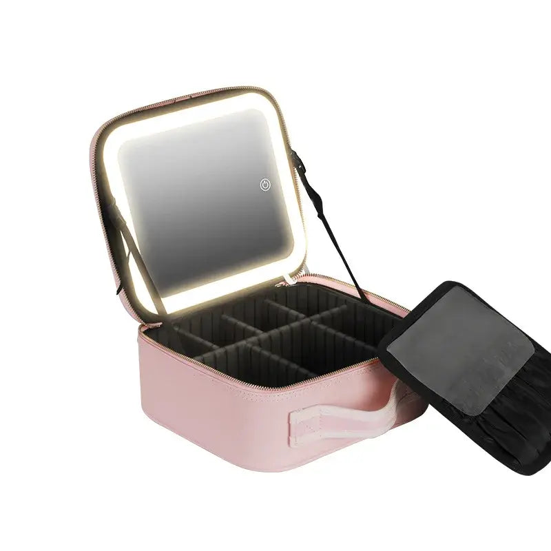 Smart LED Cosmetic Case with Mirror - Luminous Bear Shop