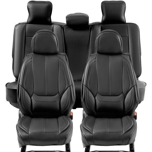 VEVOR Seat Covers, Universal Car Seat Covers Full Set Seats, Front and Rear Seat, 13pcs Faux Leather Seat Cover, Full Enclosed Design, Detachable Headrest and Airbag Compatible, for Most Car SUV Truck - Luminous Bear Shop