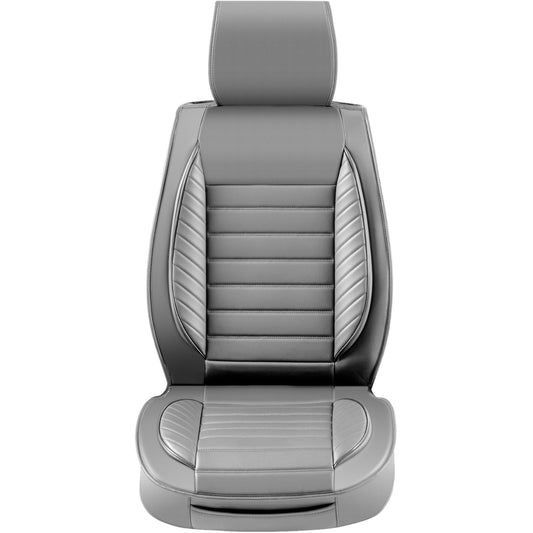 VEVOR Seat Covers, Universal Car Seat Covers Front Seats, 2pcs Faux Leather Seat Cover, Semi-enclosed Design, Detachable Headrest and Airbag Compatible, for Most Cars SUVs and Trucks Gray - Luminous Bear Shop
