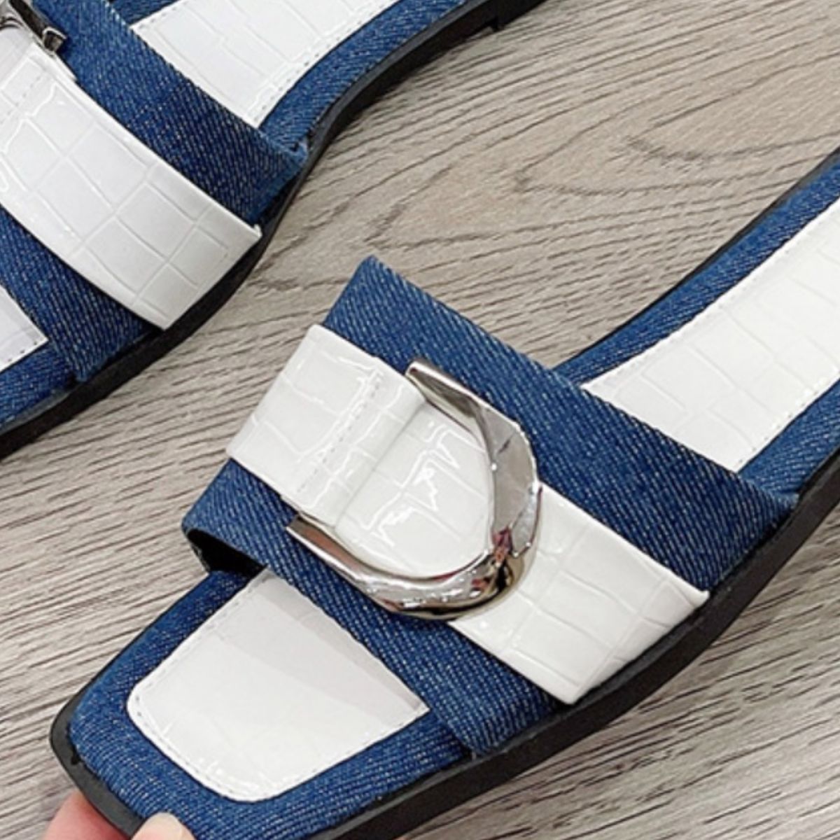 Buckle Trim Open Toe Sandals - Luminous Bear Shop