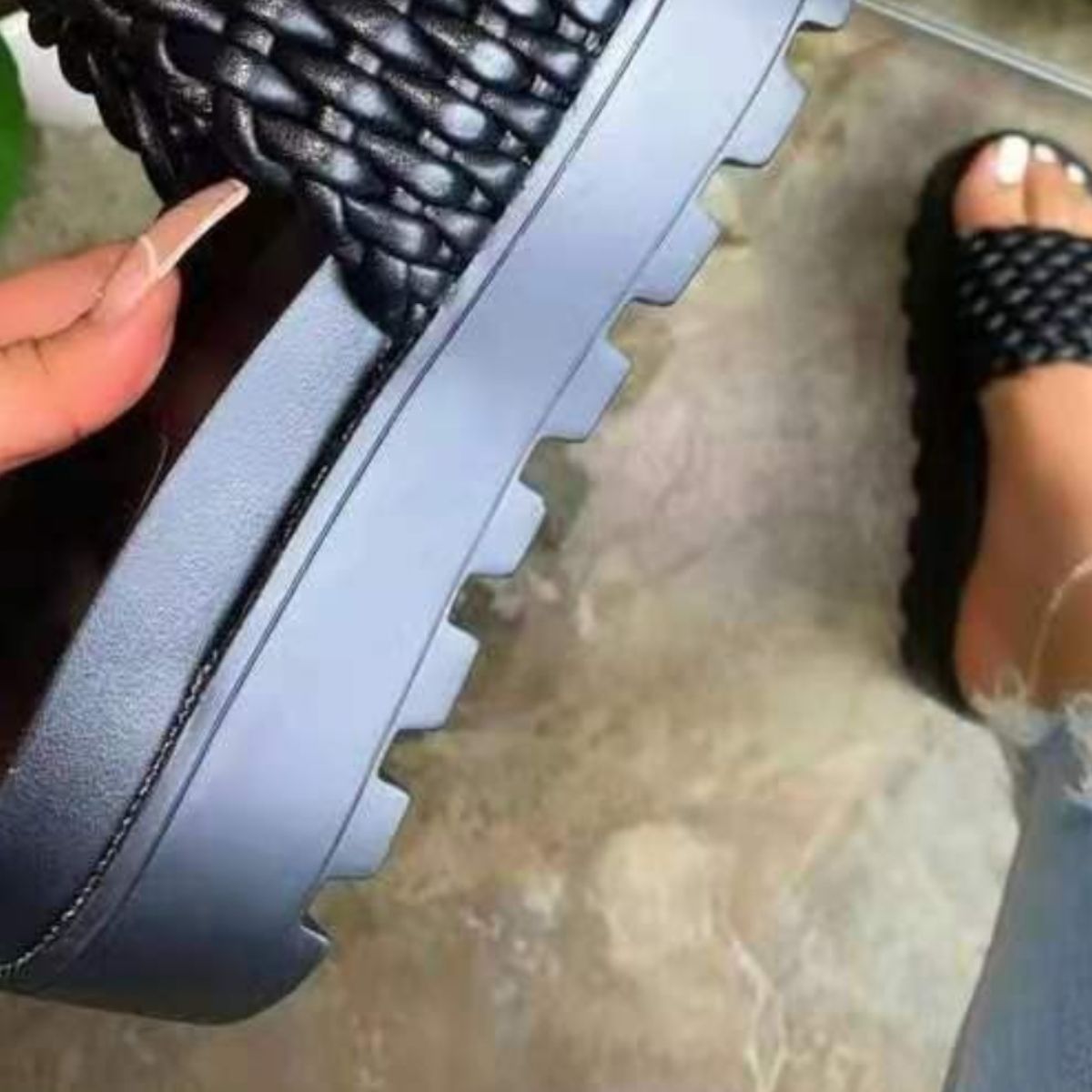 PU Leather Open Toe Platform Sandals - Luminous Bear Shop