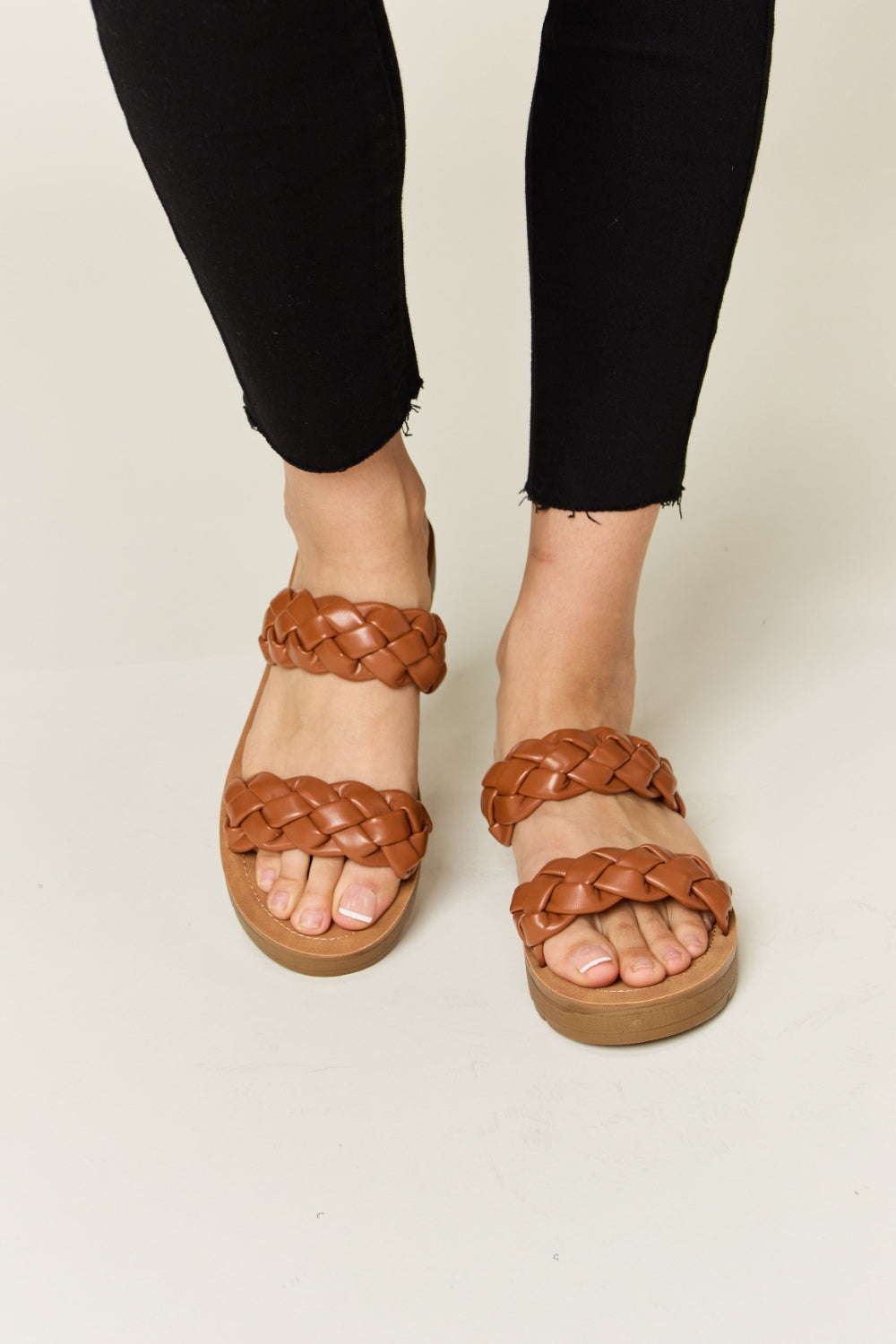 WILD DIVA Woven Dual Band Platform Sandals - Luminous Bear Shop