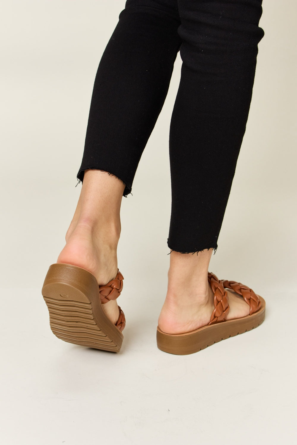 WILD DIVA Woven Dual Band Platform Sandals - Luminous Bear Shop