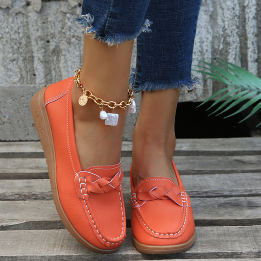 Weave Wedge Heeled Loafers - Luminous Bear Shop