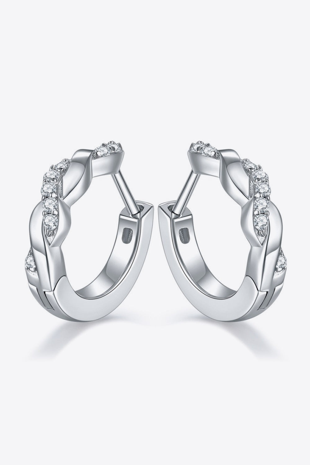 Moissanite Twisted Platinum-Plated Earrings - Luminous Bear Shop