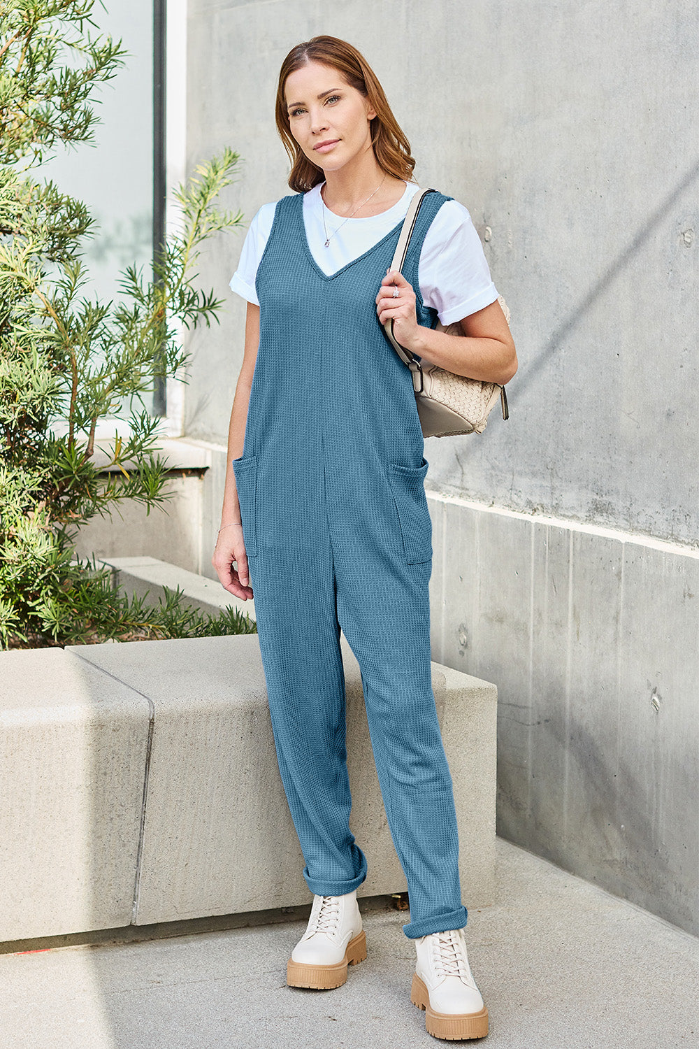 Full Size Sleeveless Straight Jumpsuit - Luminous Bear Shop