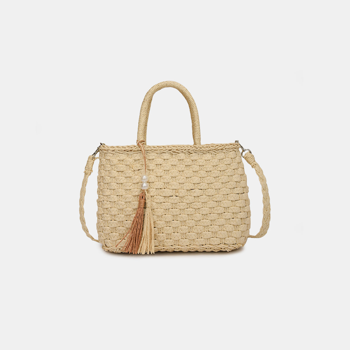 Braided Strap Paper Weave Shoulder Bag - Luminous Bear Shop