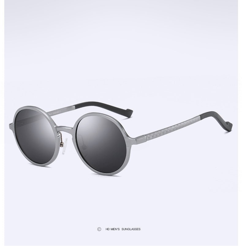 Aluminum Magnesium Sunglasses Full Frame Men And Women Round Frame - Luminous Bear