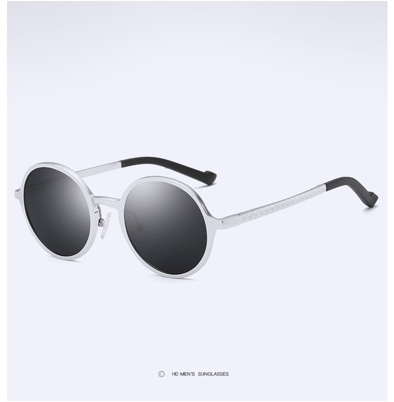 Aluminum Magnesium Sunglasses Full Frame Men And Women Round Frame - Luminous Bear