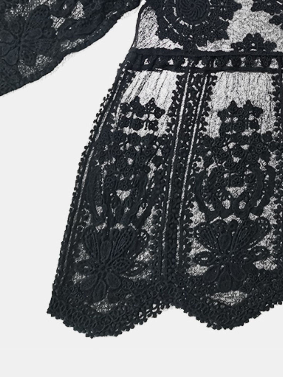 Delicate Lace Round Neck Cover-Up - Luminous Bear Shop