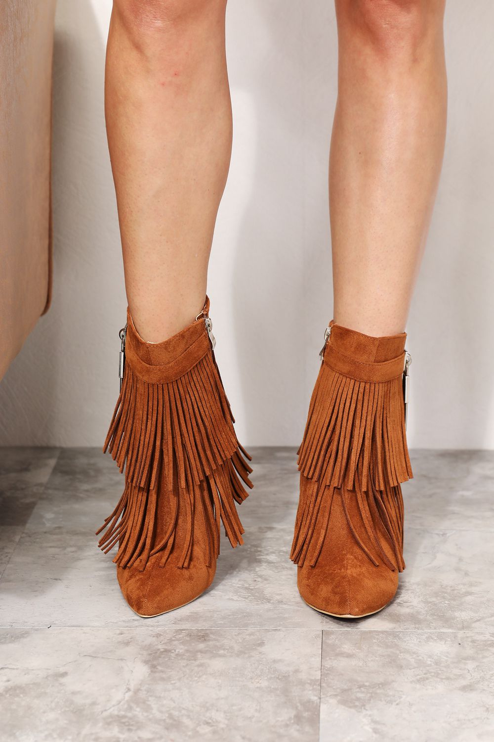 Legend Women's Tassel Wedge Heel Ankle Booties - Luminous Bear Shop