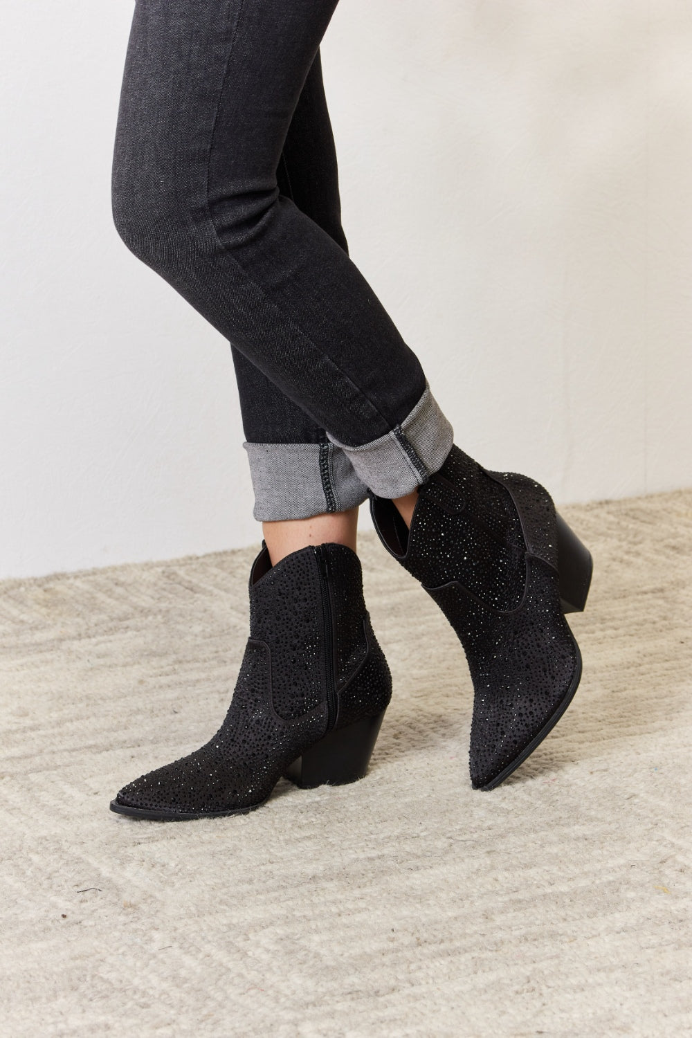East Lion Corp Rhinestone Ankle Cowboy Boots - Luminous Bear Shop