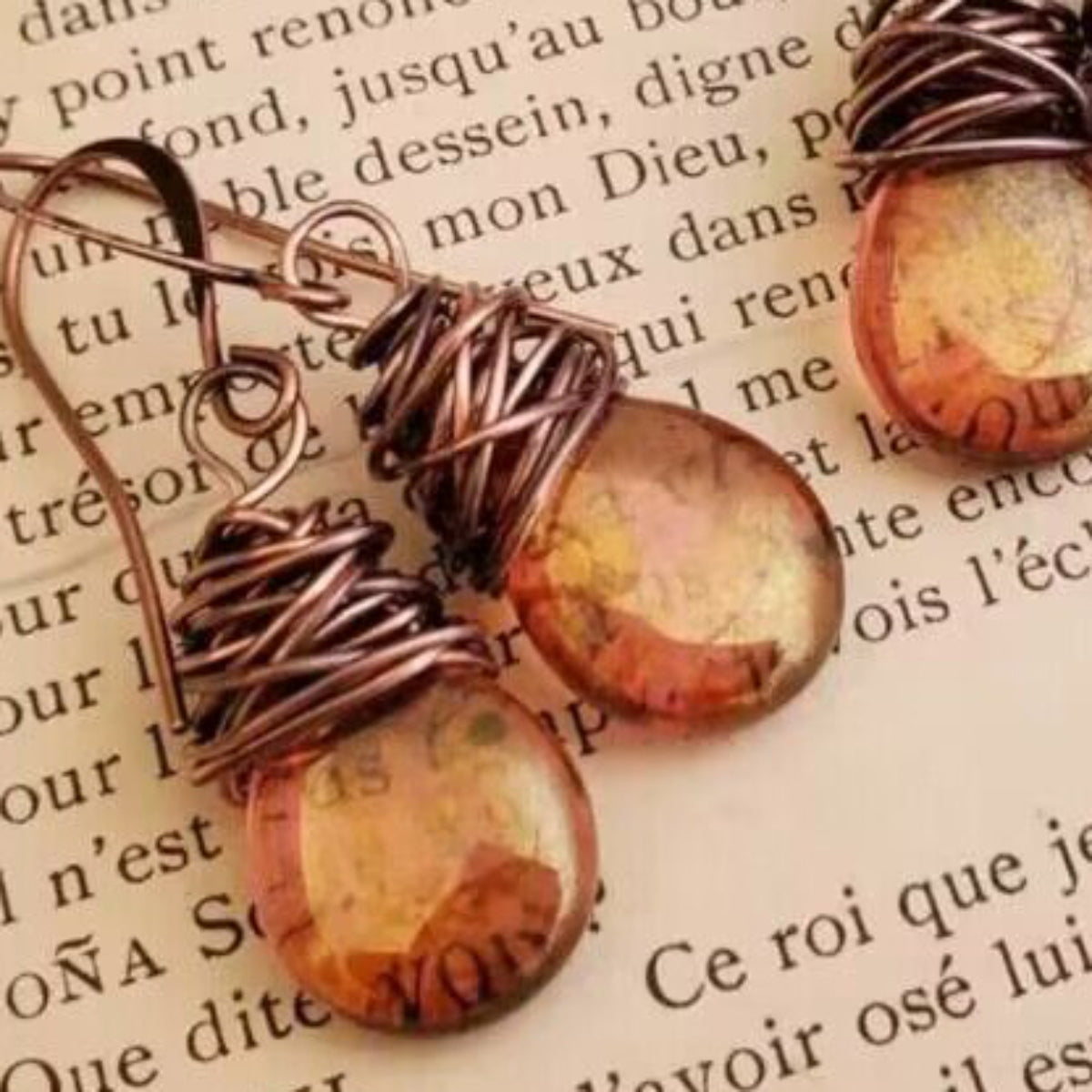 Alloy Gemstone Drop Earrings - Luminous Bear Shop