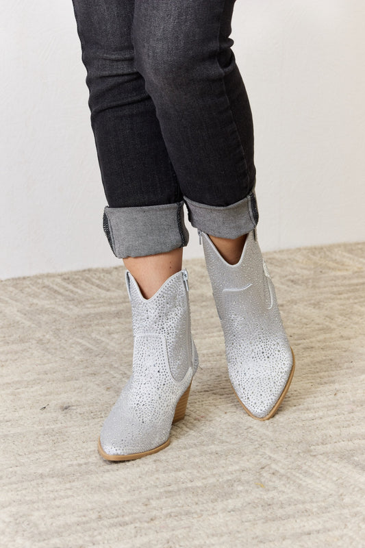 East Lion Corp Rhinestone Ankle Cowboy Boots - Luminous Bear Shop