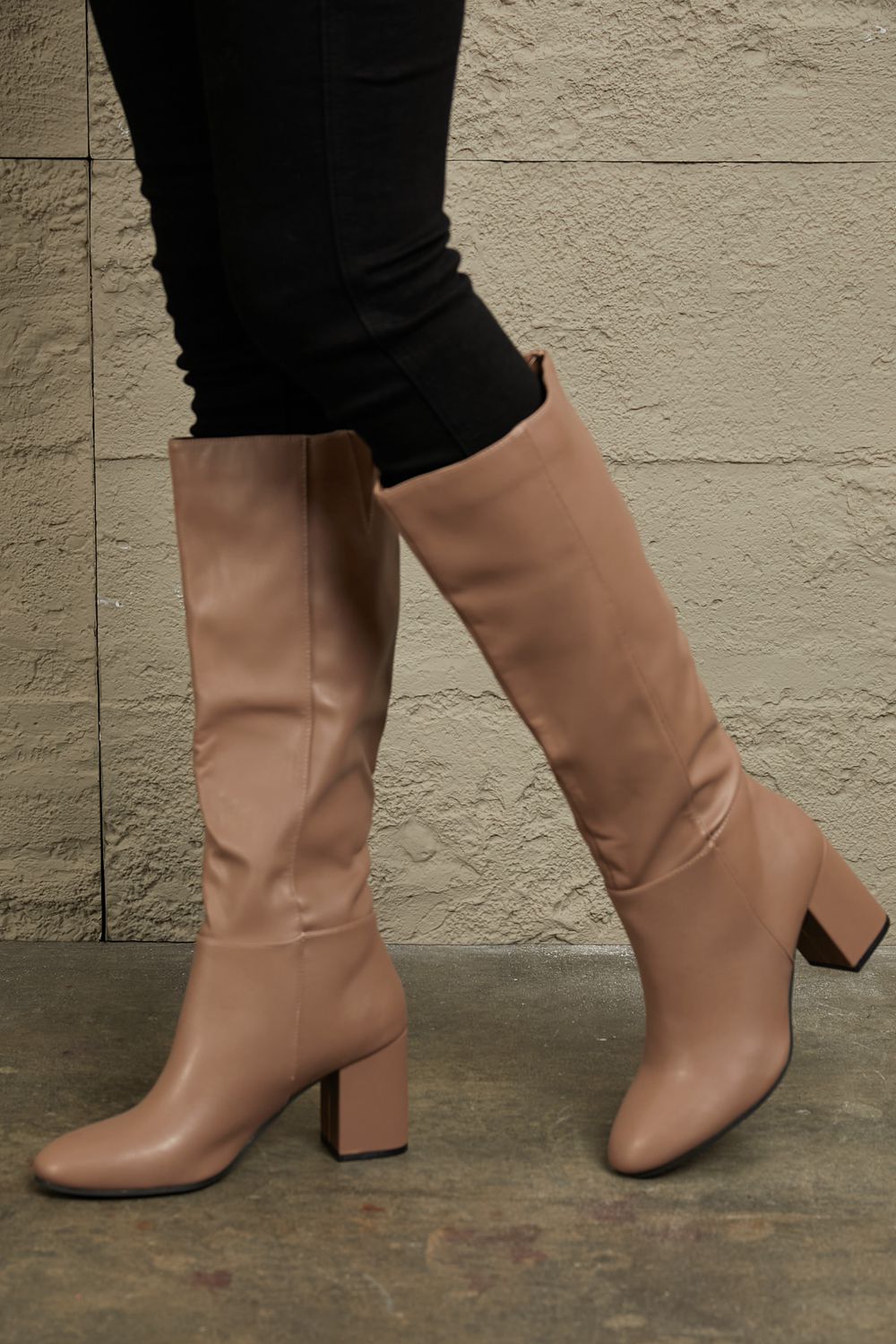 East Lion Corp Block Heel Knee High Boots - Luminous Bear Shop