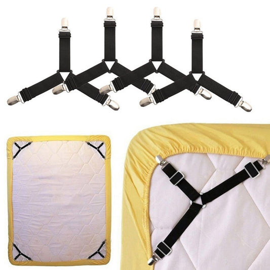 Bedding Article Accessory 4pcs Nylon Buckle Elastic Band Non Slip Sheet Fixer Holder for Bed sheets Practical Bedspread - Luminous Bear