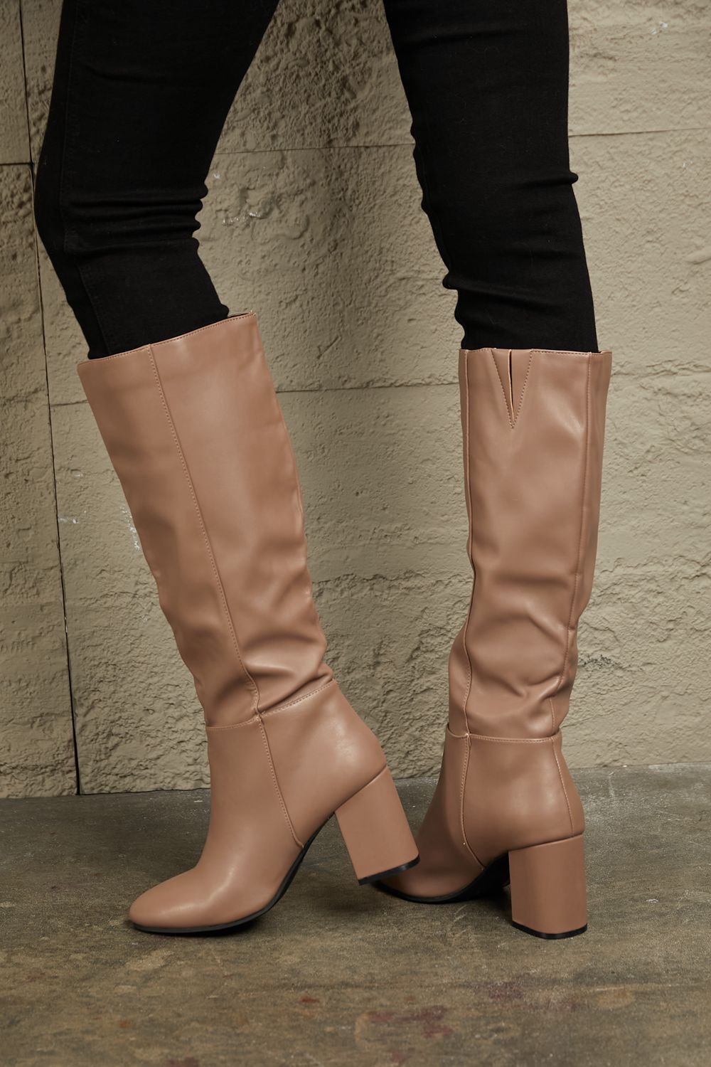 East Lion Corp Block Heel Knee High Boots - Luminous Bear Shop