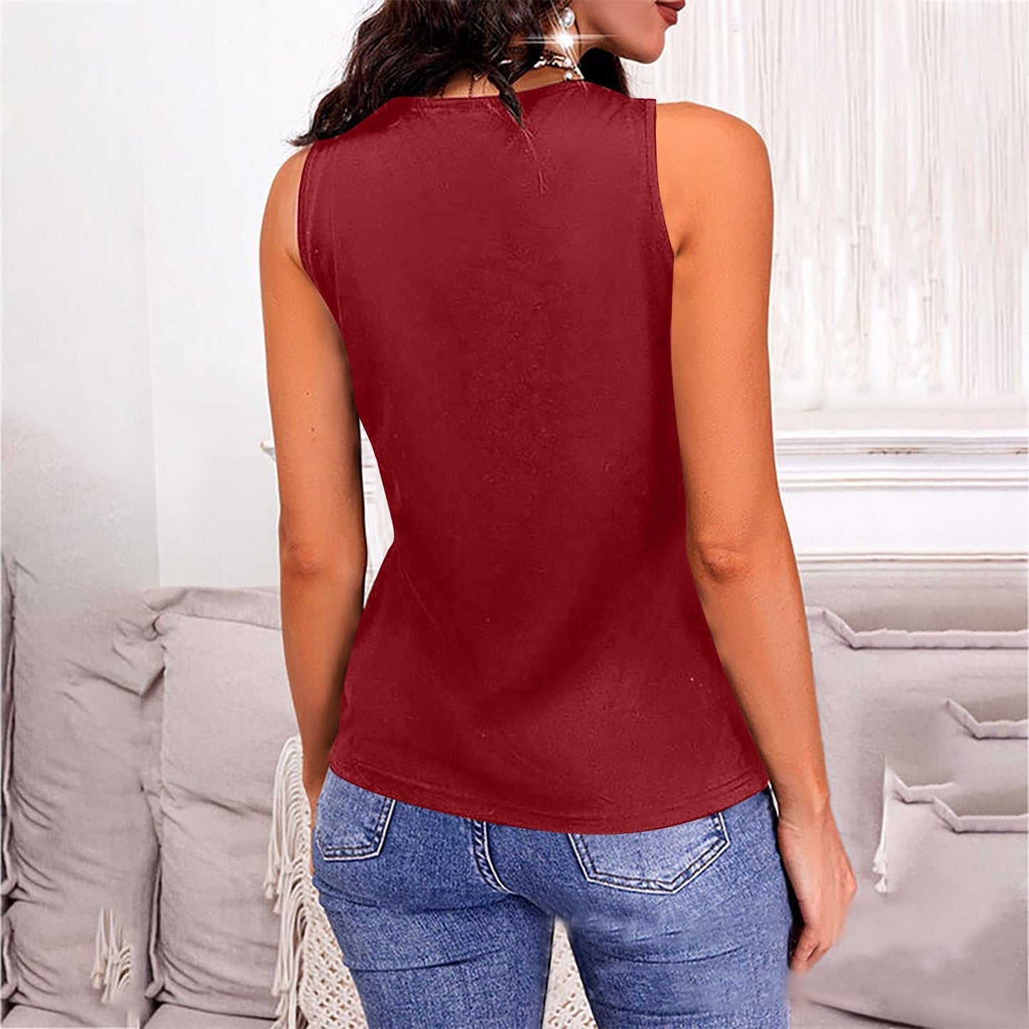 Full Size V-Neck Wide Strap Tank - Luminous Bear Shop