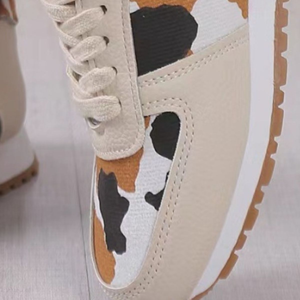 Tied Printed PU Leather Athletic - Luminous Bear Shop