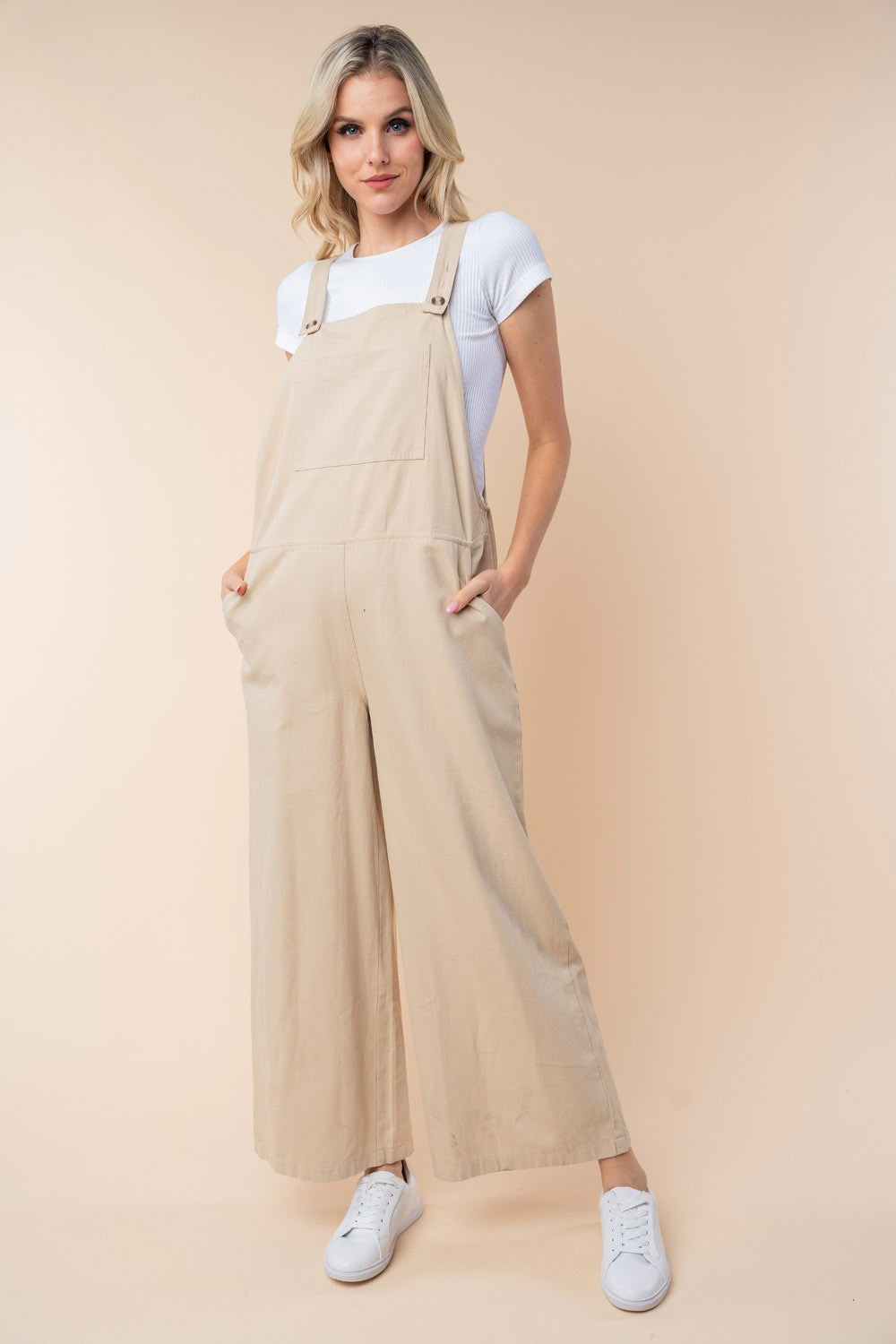 White Birch Sleeveless Wide Leg Jumpsuit - Luminous Bear Shop
