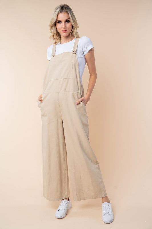 White Birch Sleeveless Wide Leg Jumpsuit - Luminous Bear Shop