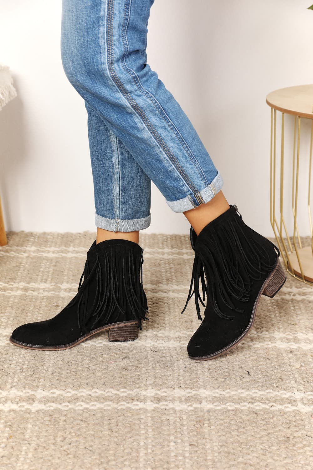 Legend Women's Fringe Cowboy Western Ankle Boots - Luminous Bear Shop