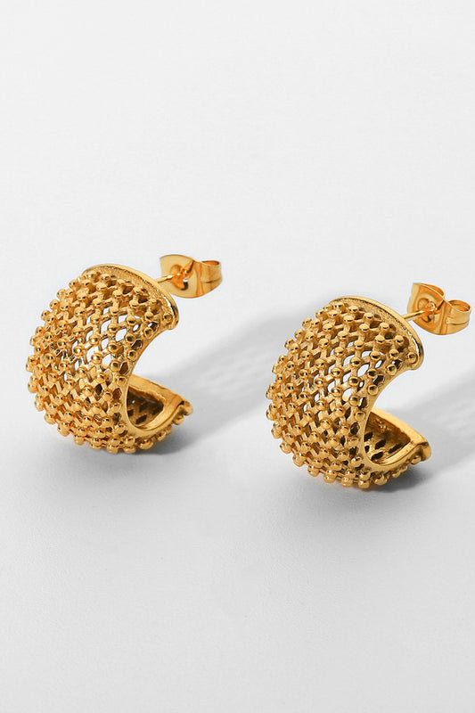 Mesh Half Hoop Earrings - Luminous Bear Shop