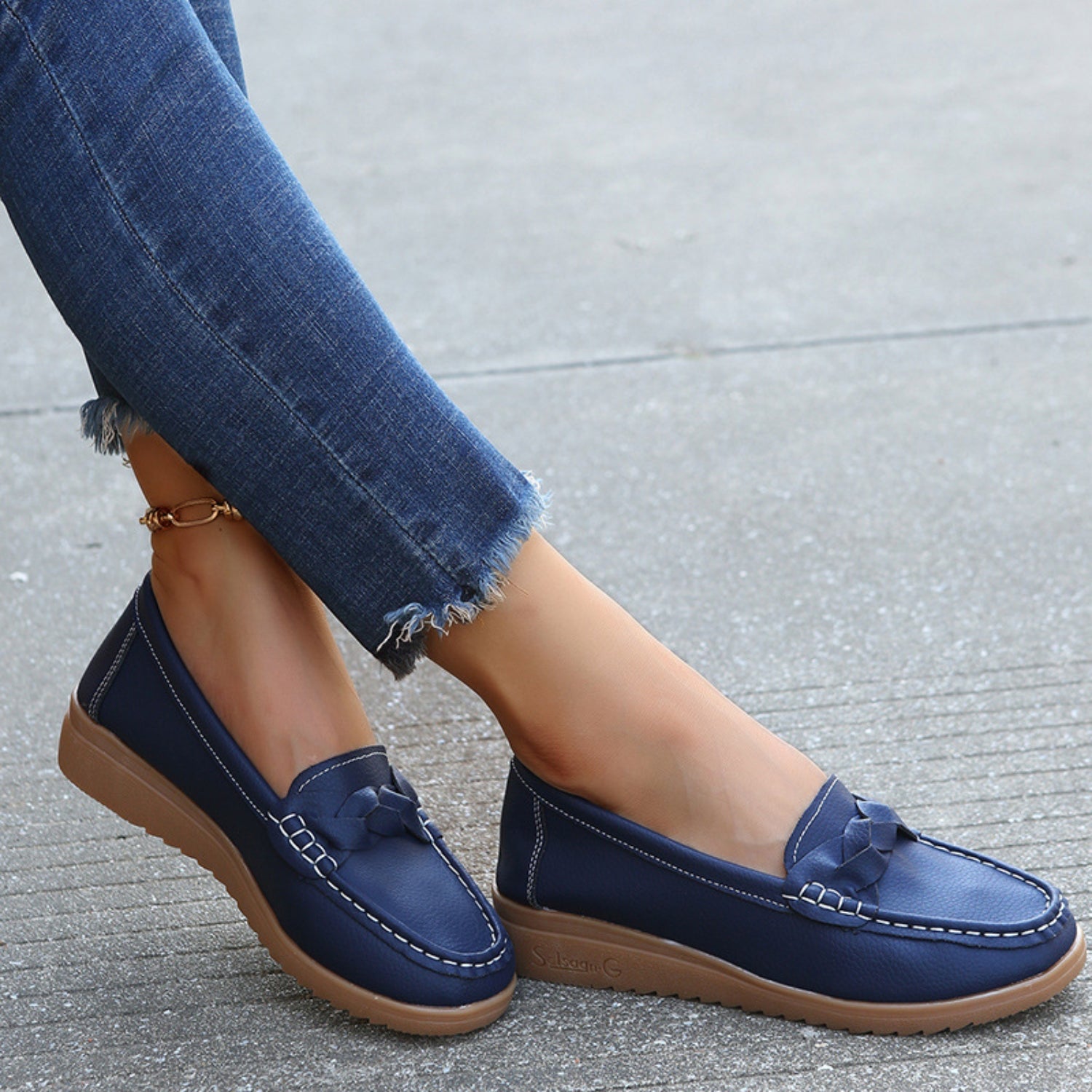 Weave Wedge Heeled Loafers - Luminous Bear Shop
