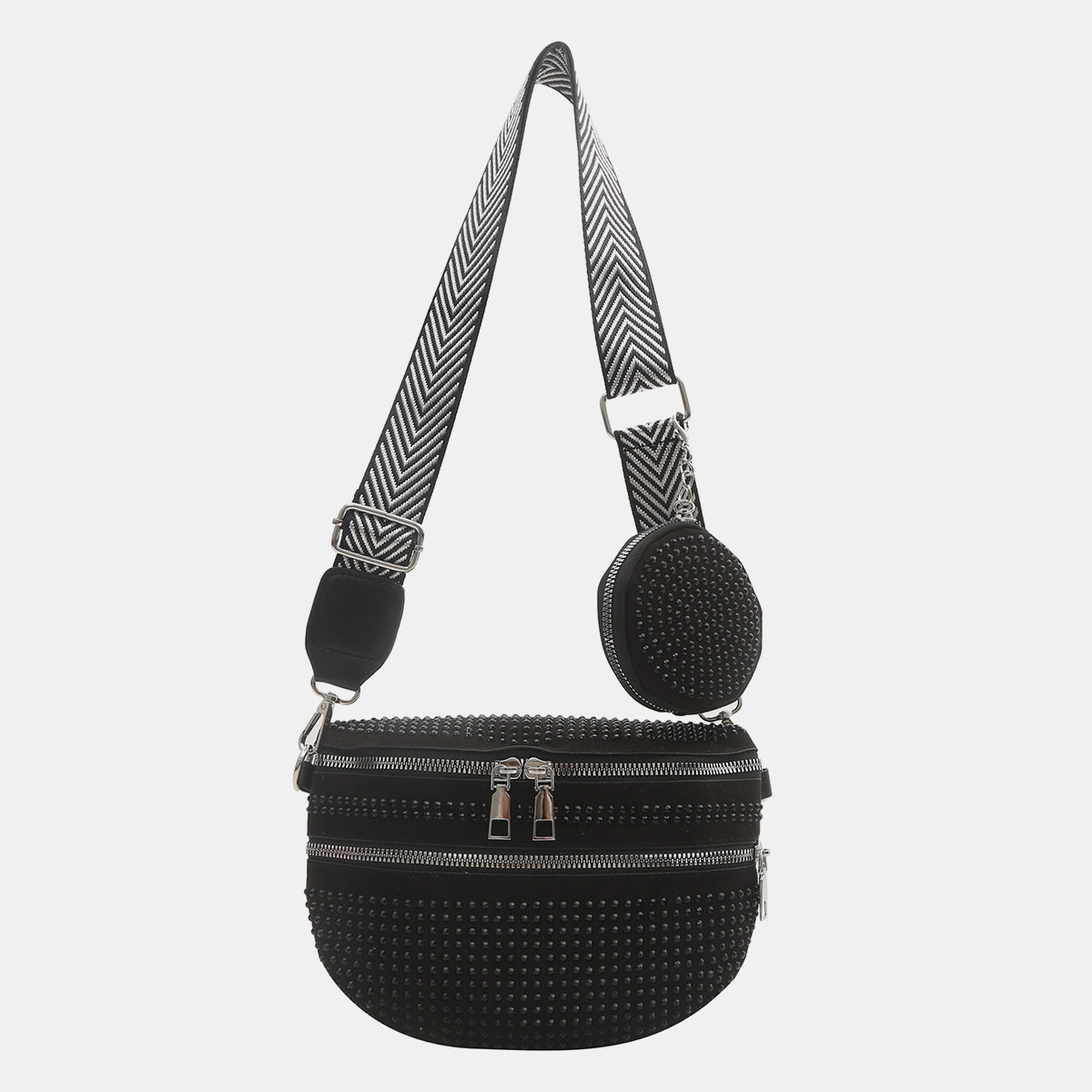 Studded Adjustable Strap Crossbody Bag - Luminous Bear Shop