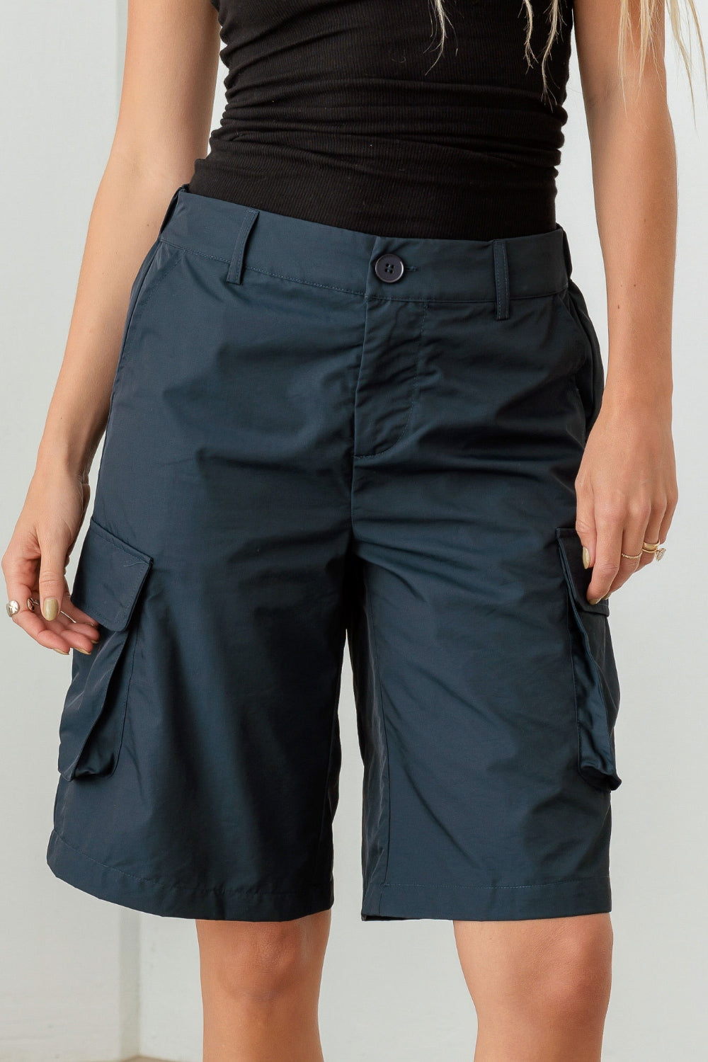 Navy Cargo Bermuda Shorts - Luminous Bear Shop