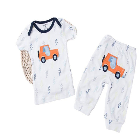 Children's Clothing Short-sleeved Boys And Girls Home Wear Summer Baby Underwear Pajamas Set - Luminous Bear