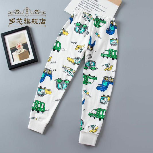 Children'S Cotton Autumn Pants 2 Cotton Wool Pants 3 Single Pants 4 Line Pants 5 Dozen Pants 6 Underwear 7 Pajamas 8 Spring And Boys And Girls - Luminous Bear