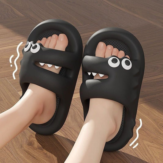 Cute Cartoon Slippers For Women Men Indoor And Outdoor Non-slip Thick Soles Floor Bathroom Slippers Fashion House Shoes - Luminous Bear