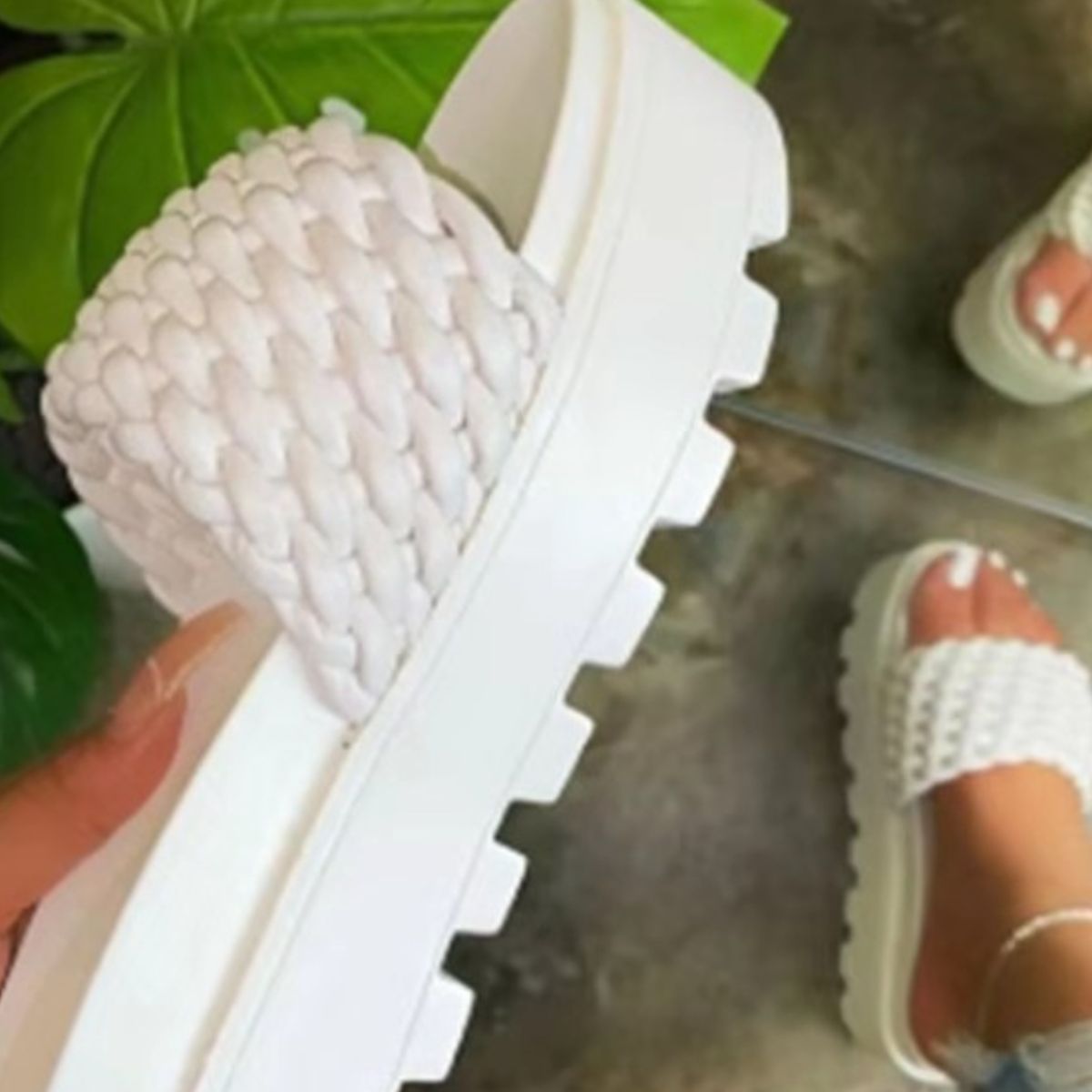 PU Leather Open Toe Platform Sandals - Luminous Bear Shop