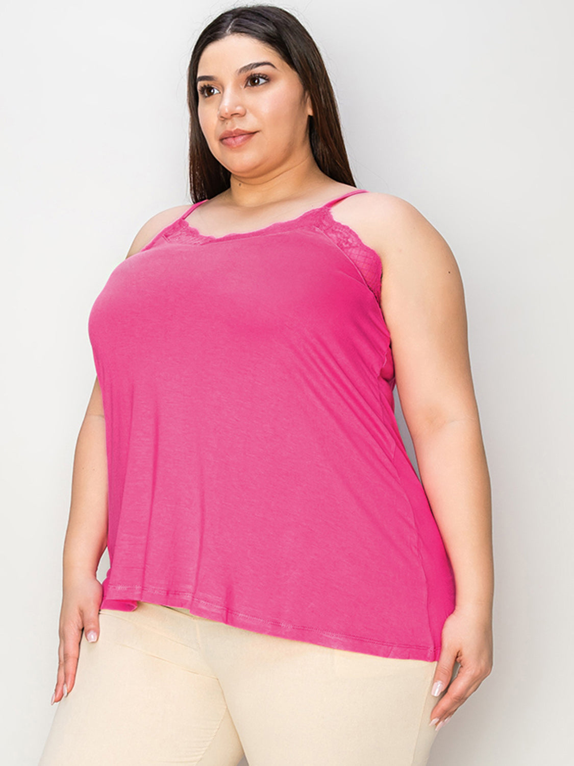 Basic Bae Full Size Lace Trim V-Neck Cami - Luminous Bear Shop