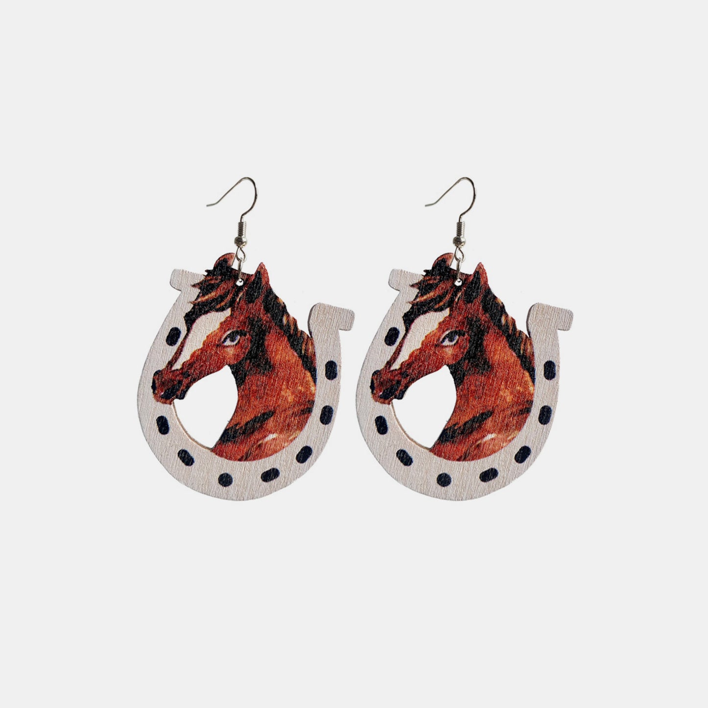 Iron Hook Wooden Earrings - Luminous Bear Shop
