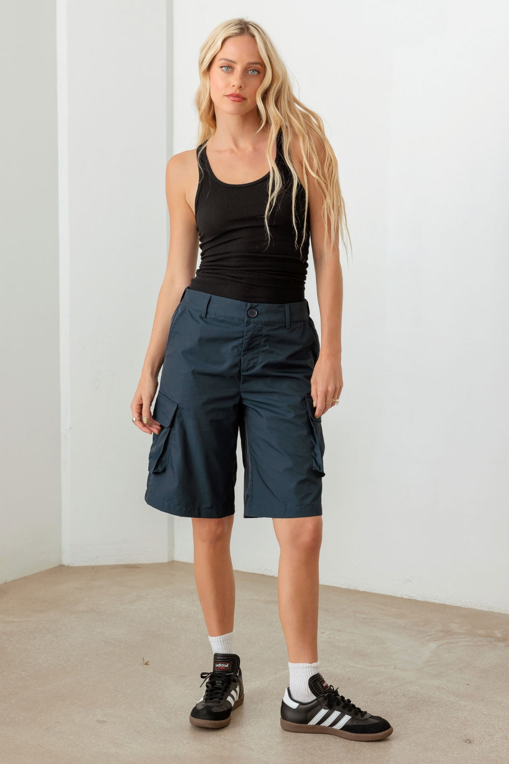 Navy Cargo Bermuda Shorts - Luminous Bear Shop