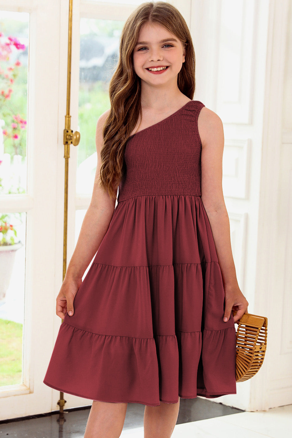 One-Shoulder Sleeveless Tiered Dress - Luminous Bear Shop