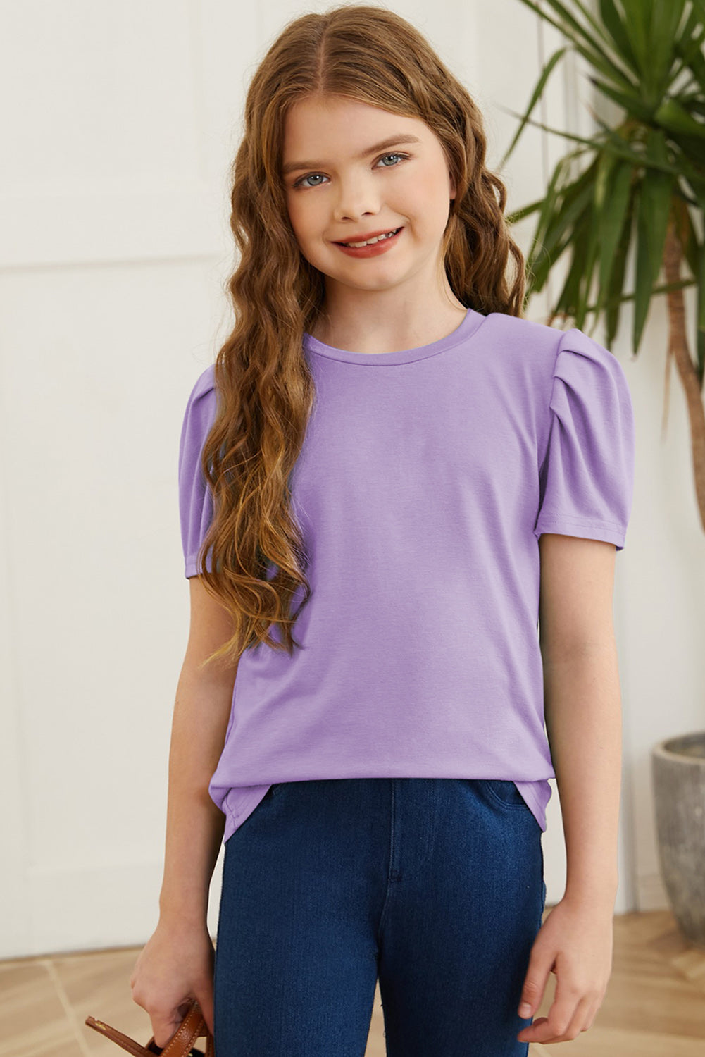 Round Neck Puff Sleeve T-Shirt - Luminous Bear Shop