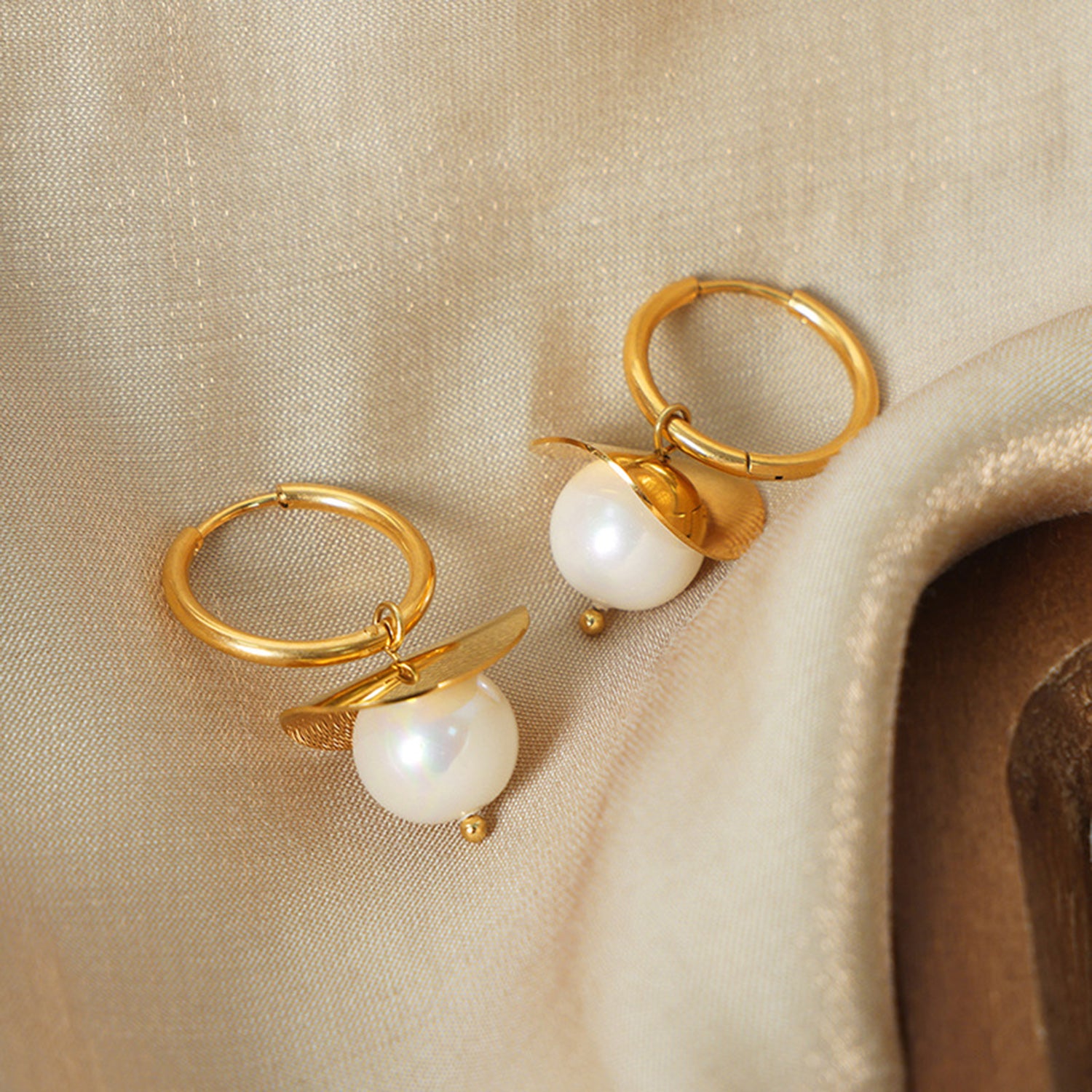 18K Gold-Plated Bead Dangle Earrings - Luminous Bear Shop
