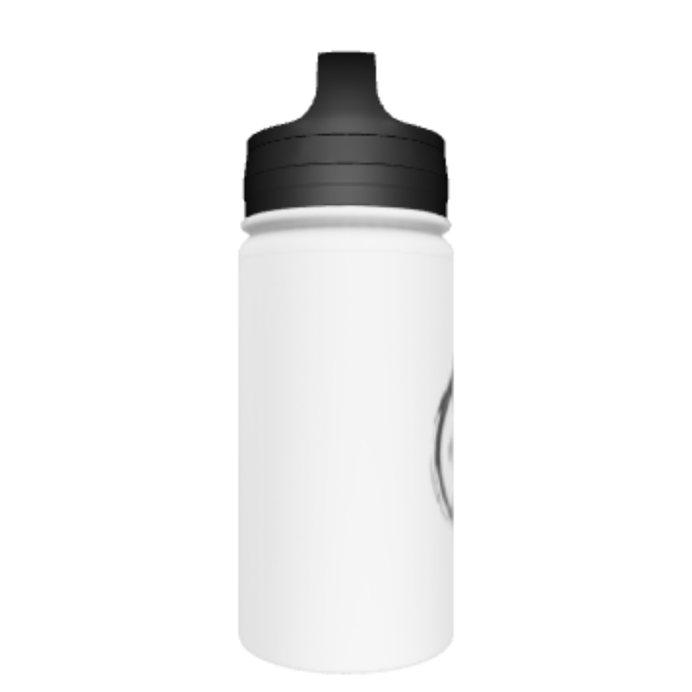 Aqualeeta 12oz Handle Lid Stainless Steel White Coated Water Bottle - Luminous Bear Shop