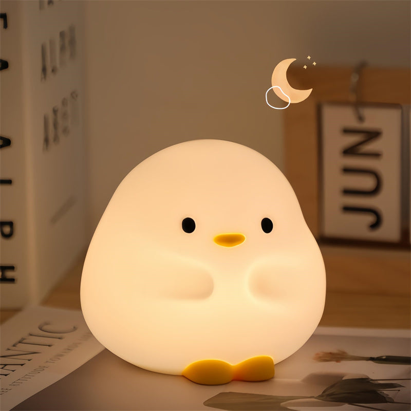 Cute Duck LED Night Lamp Cartoon Silicone USB Rechargeable Sleeping Light Touch Sensor Timing Bedroom Bedside Lamp For Kid Gift Home Decor - Luminous Bear Shop