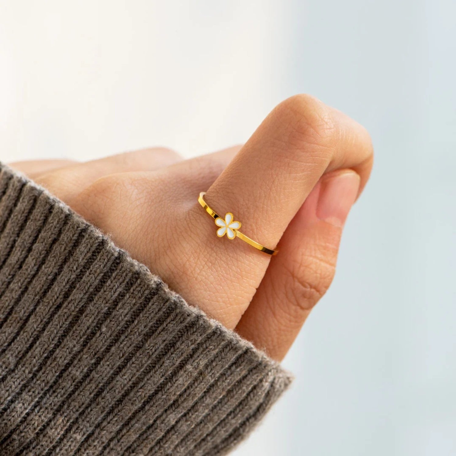 925 Sterling Silver Enamel Flower Ring - Luminous Bear Shop