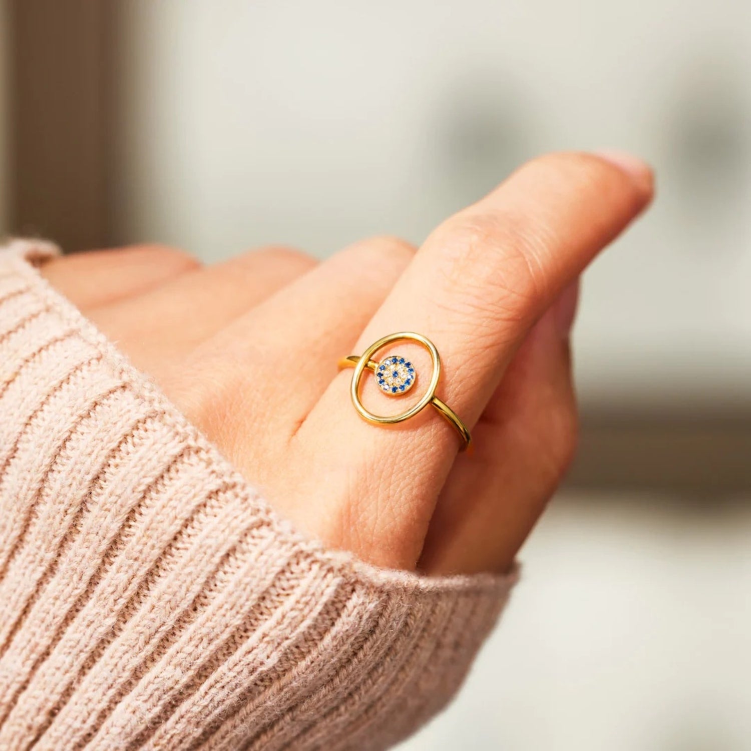 925 Sterling Silver Evil Eye Ring - Luminous Bear Shop