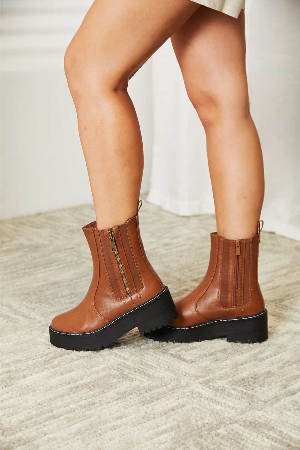 Forever Link Side Zip Platform Boots - Luminous Bear Shop