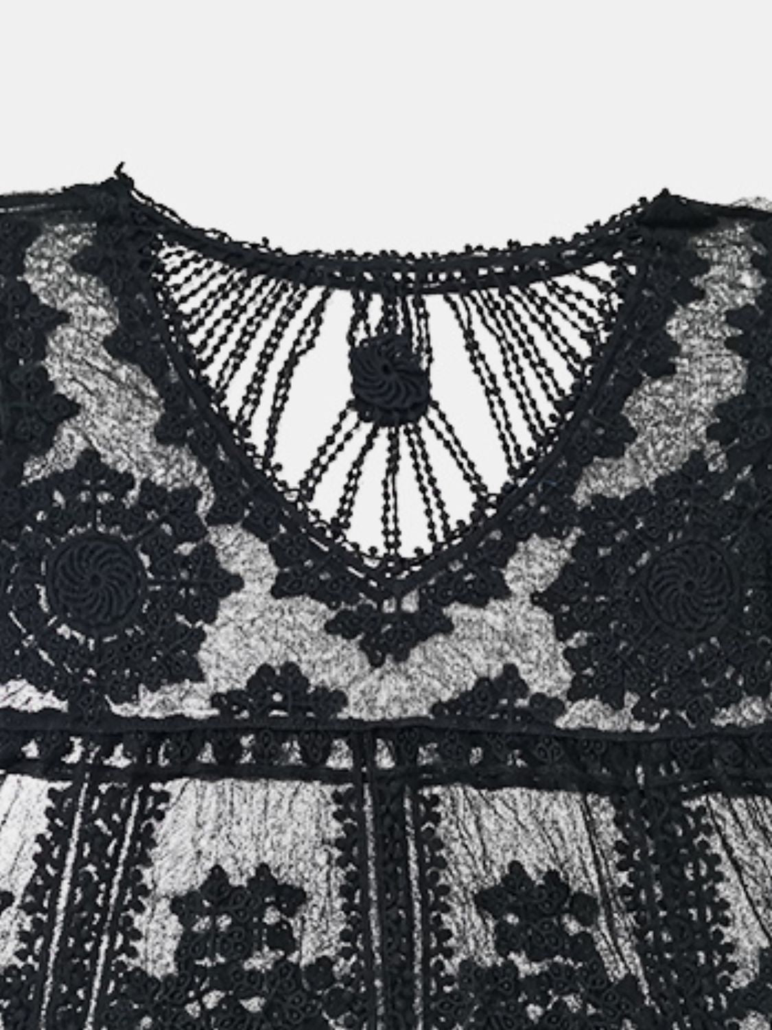 Delicate Lace Round Neck Cover-Up - Luminous Bear Shop