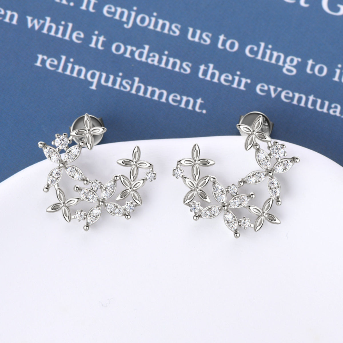 925 Sterling Silver Moissanite Lucky Clover Earrings - Luminous Bear Shop