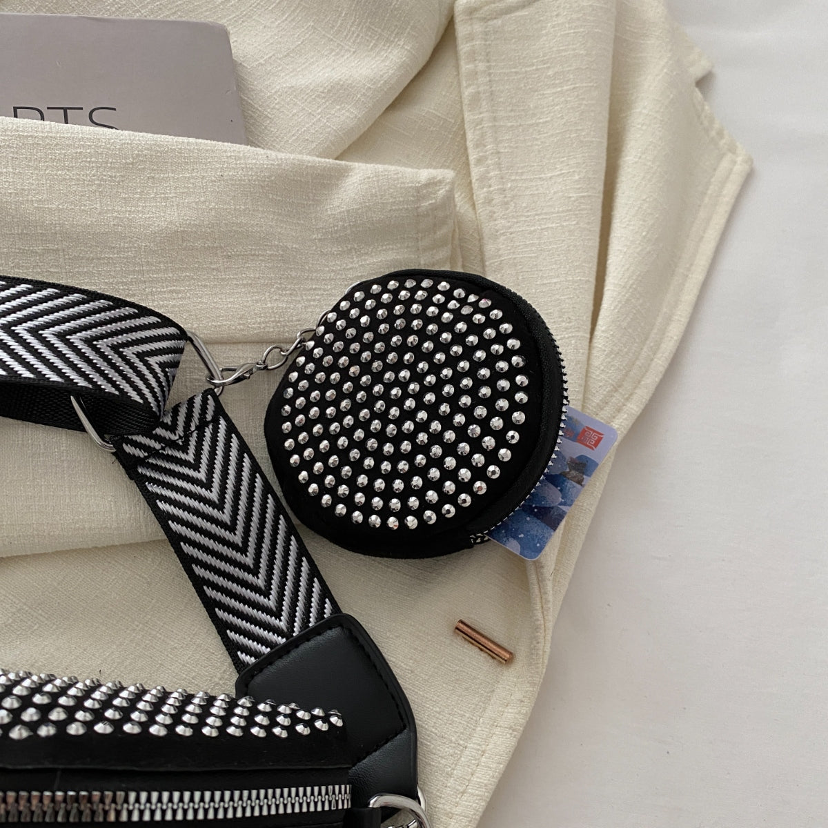 Studded Adjustable Strap Crossbody Bag - Luminous Bear Shop